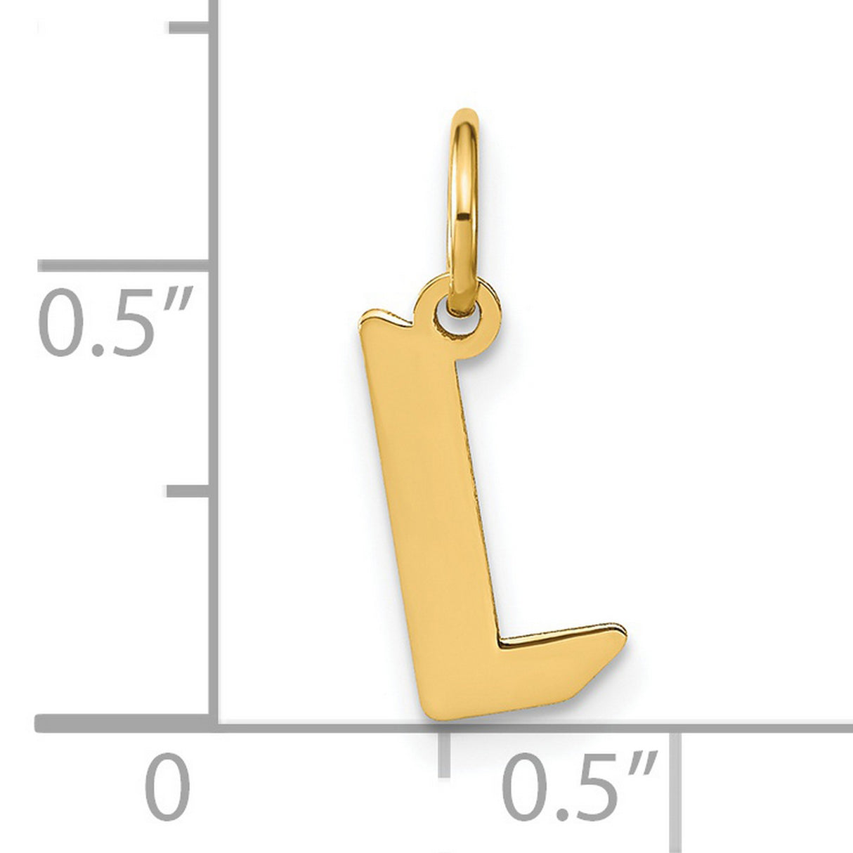 14k Yellow Gold Initial L Pendant Charm, Polished Letter Jewelry for Women or Unisex Wear