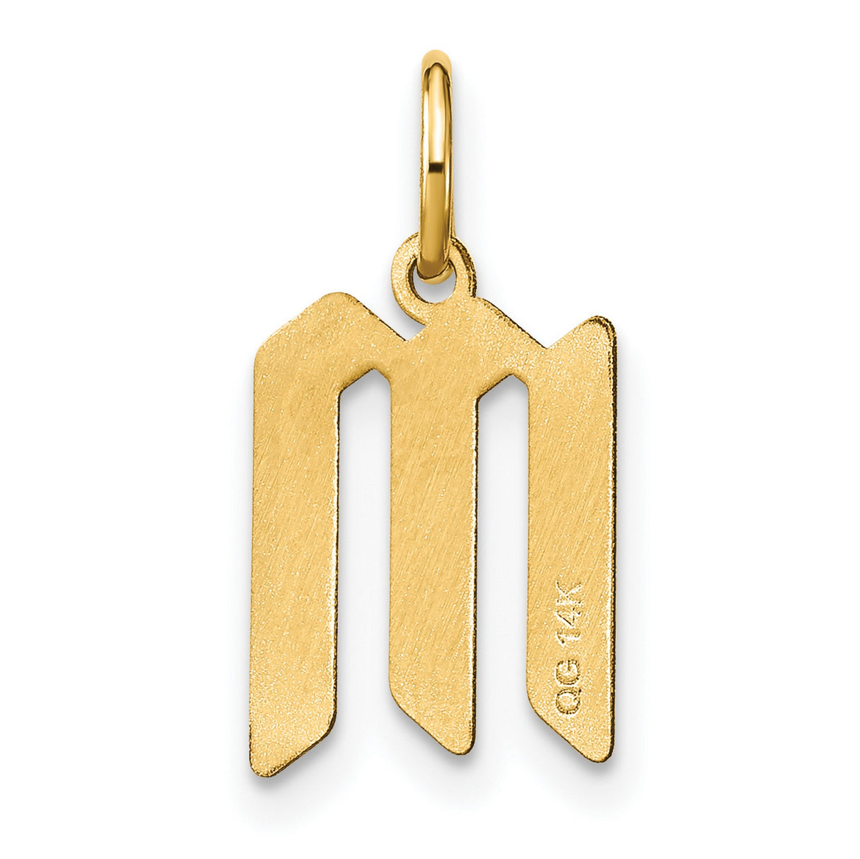 14k Yellow Gold Scorpio Pendant, Stylized M with Tail, Zodiac Astrology Jewelry for Women