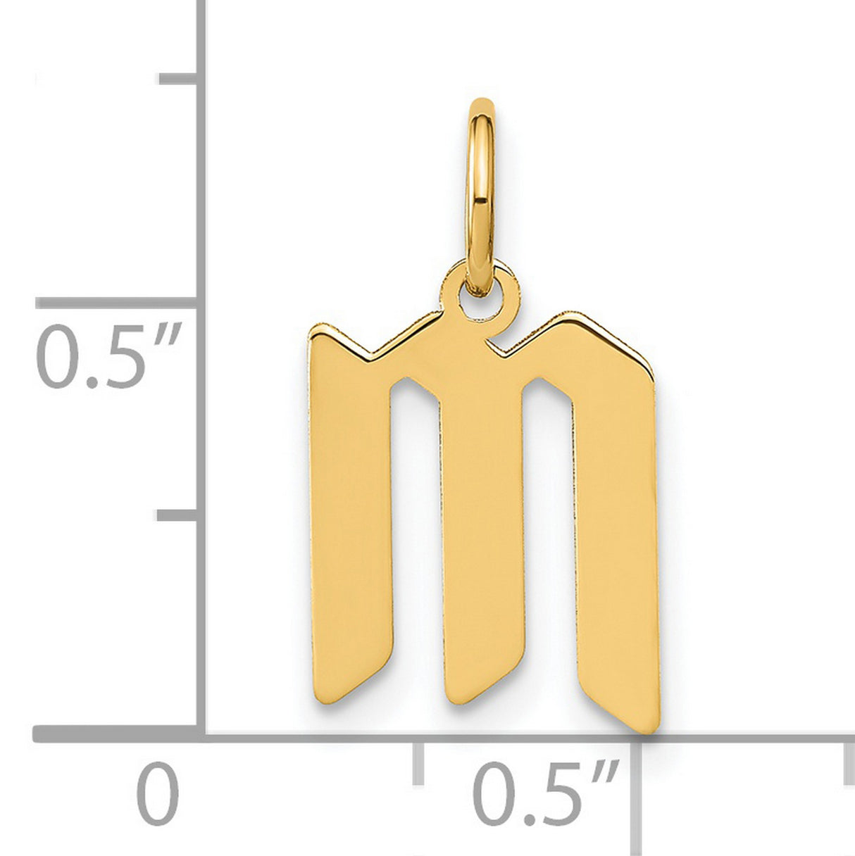 14k Yellow Gold Scorpio Pendant, Stylized M with Tail, Zodiac Astrology Jewelry for Women