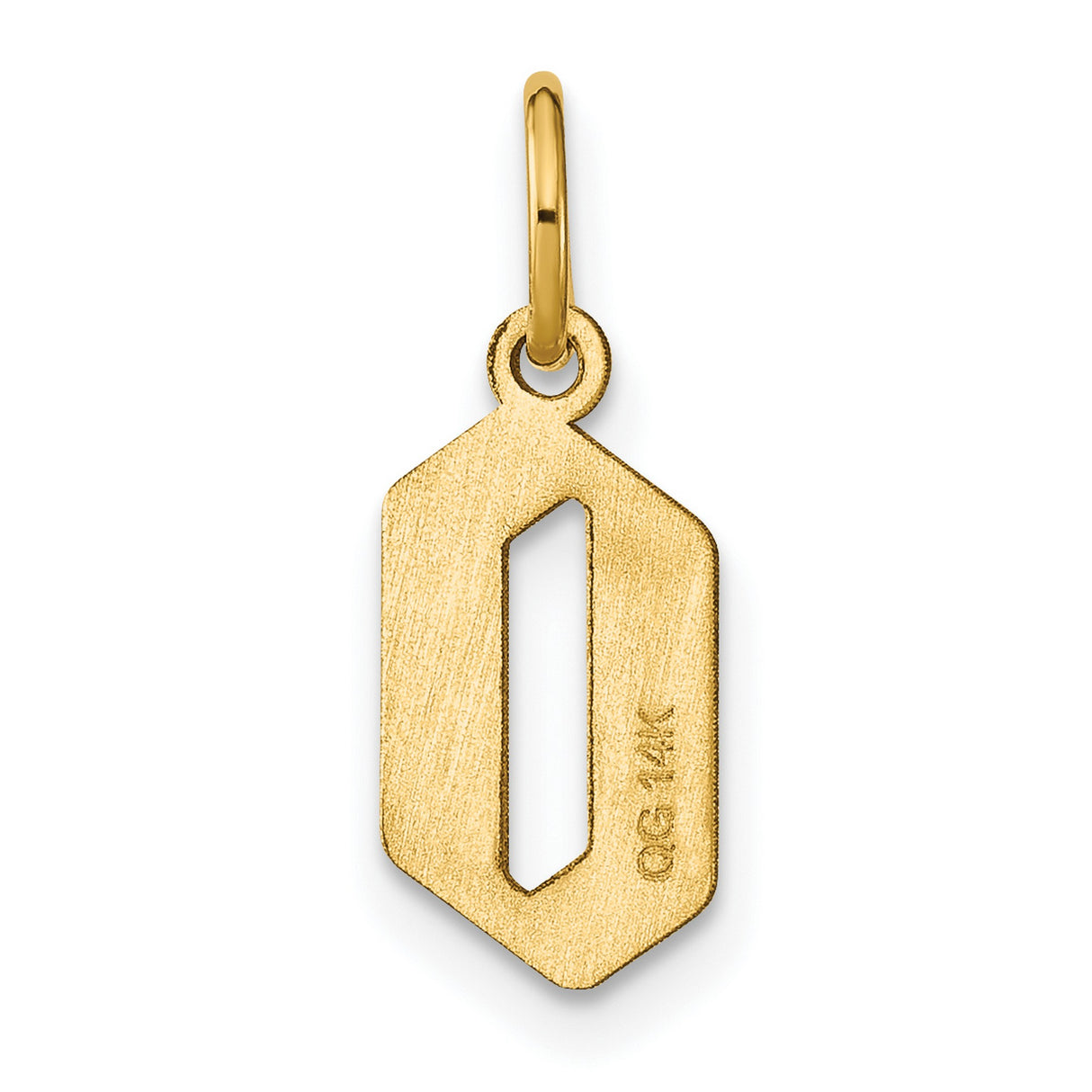 14k Yellow Gold Pendant with Modern Hexagon Cutout Design, Minimalist Geometric Style