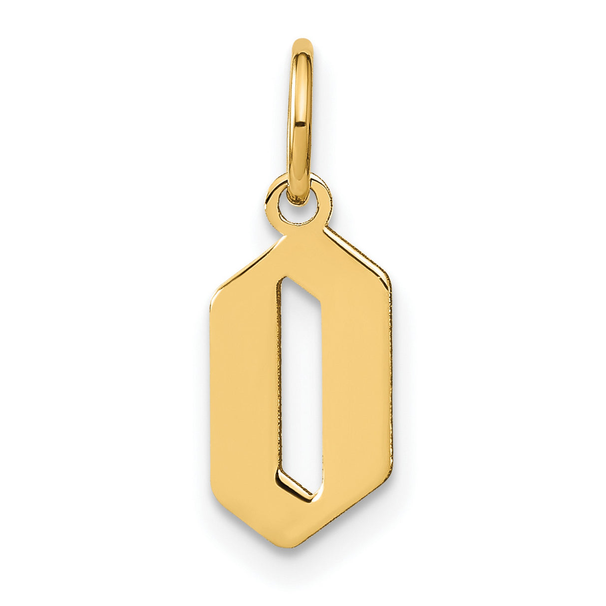 14k Yellow Gold Pendant with Modern Hexagon Cutout Design, Minimalist Geometric Style