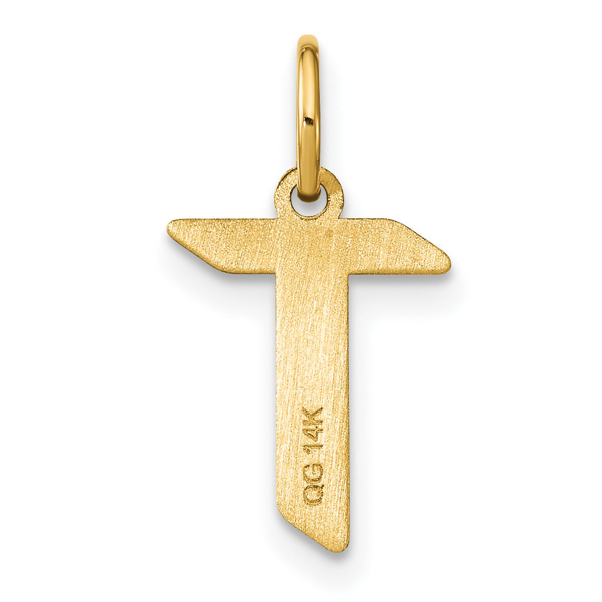 14k Yellow Gold Tau Cross Pendant, Polished Finish, Catholic Christian Religious Charm