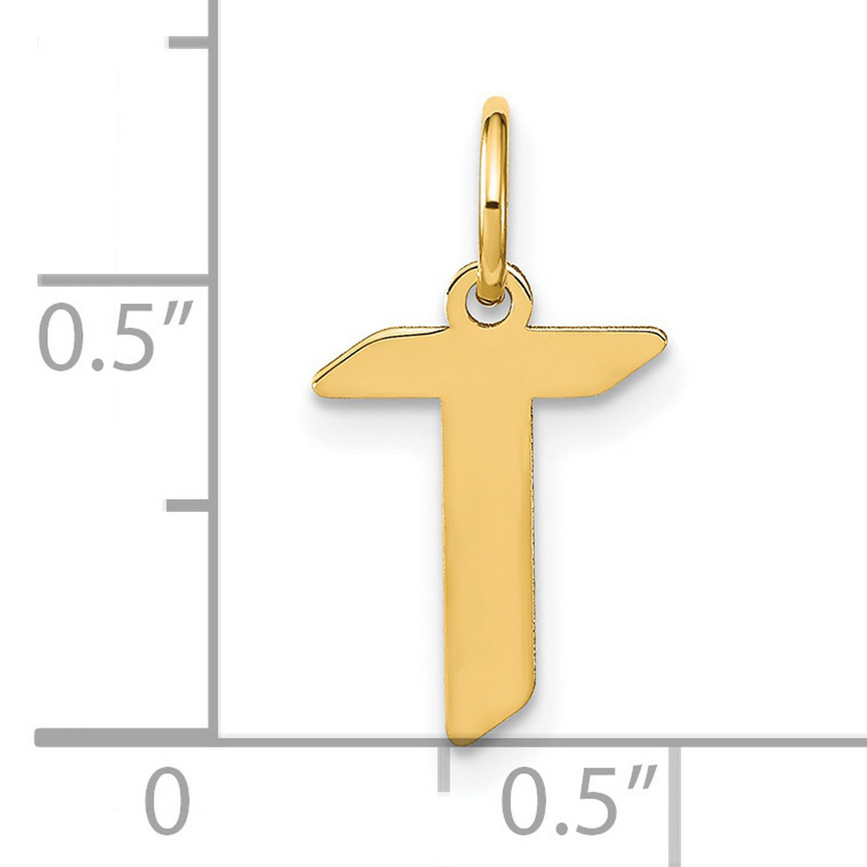 14k Yellow Gold Tau Cross Pendant, Polished Finish, Catholic Christian Religious Charm