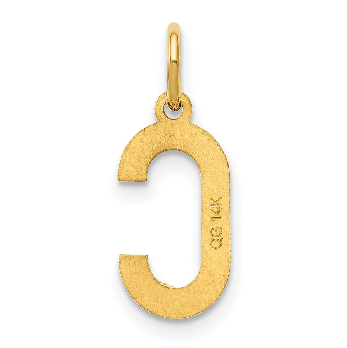 14k Yellow Gold Letter C Pendant Charm, Block Style Initial Monogram Jewelry for Women or Unisex