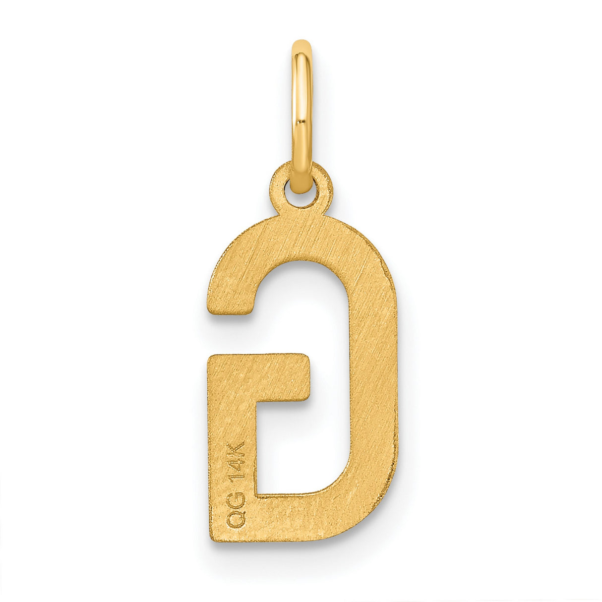 14k Yellow Gold Initial G Pendant Charm, Polished Block Letter Monogram, Unisex Jewelry