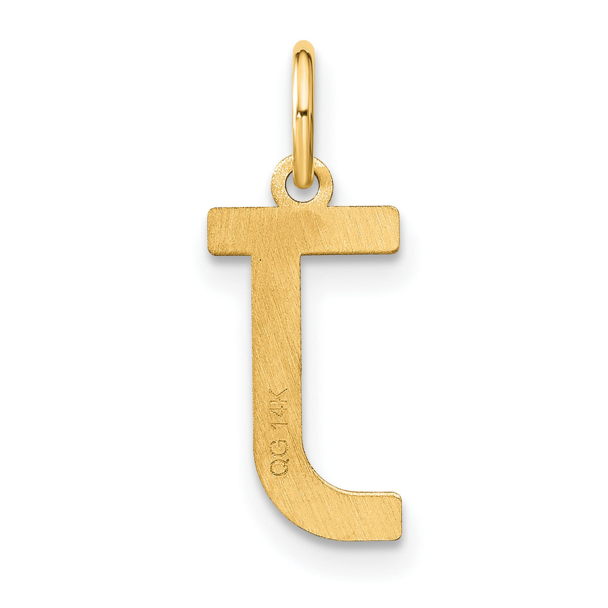 14k Yellow Gold Initial J Pendant Charm, Polished Block Letter, Unisex Monogram Jewelry