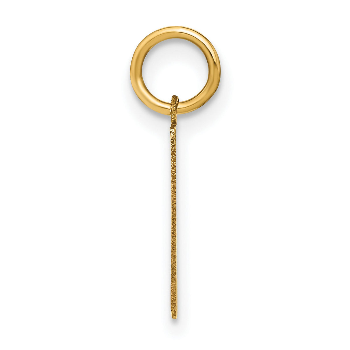 14k Yellow Gold Letter L Pendant Charm, Polished Initial Monogram Jewelry for Women and Men