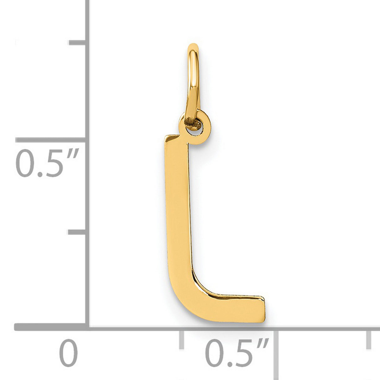 14k Yellow Gold Letter L Pendant Charm, Polished Initial Monogram Jewelry for Women and Men