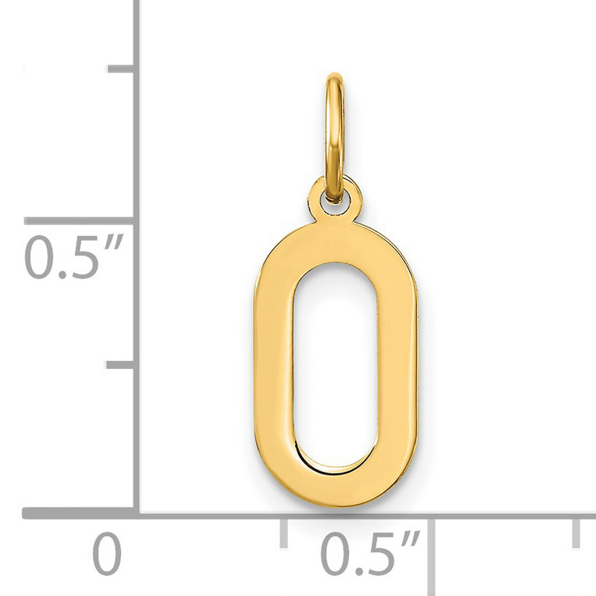 14k Yellow Gold Open Oval Pendant Charm, Minimalist Modern Unisex Jewelry