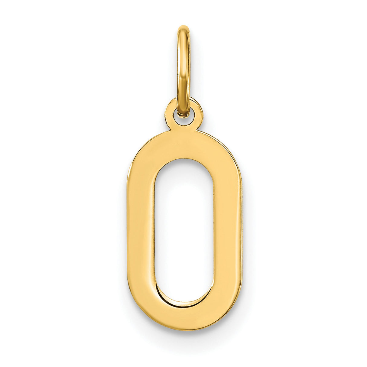 14k Yellow Gold Open Oval Pendant Charm, Minimalist Modern Unisex Jewelry
