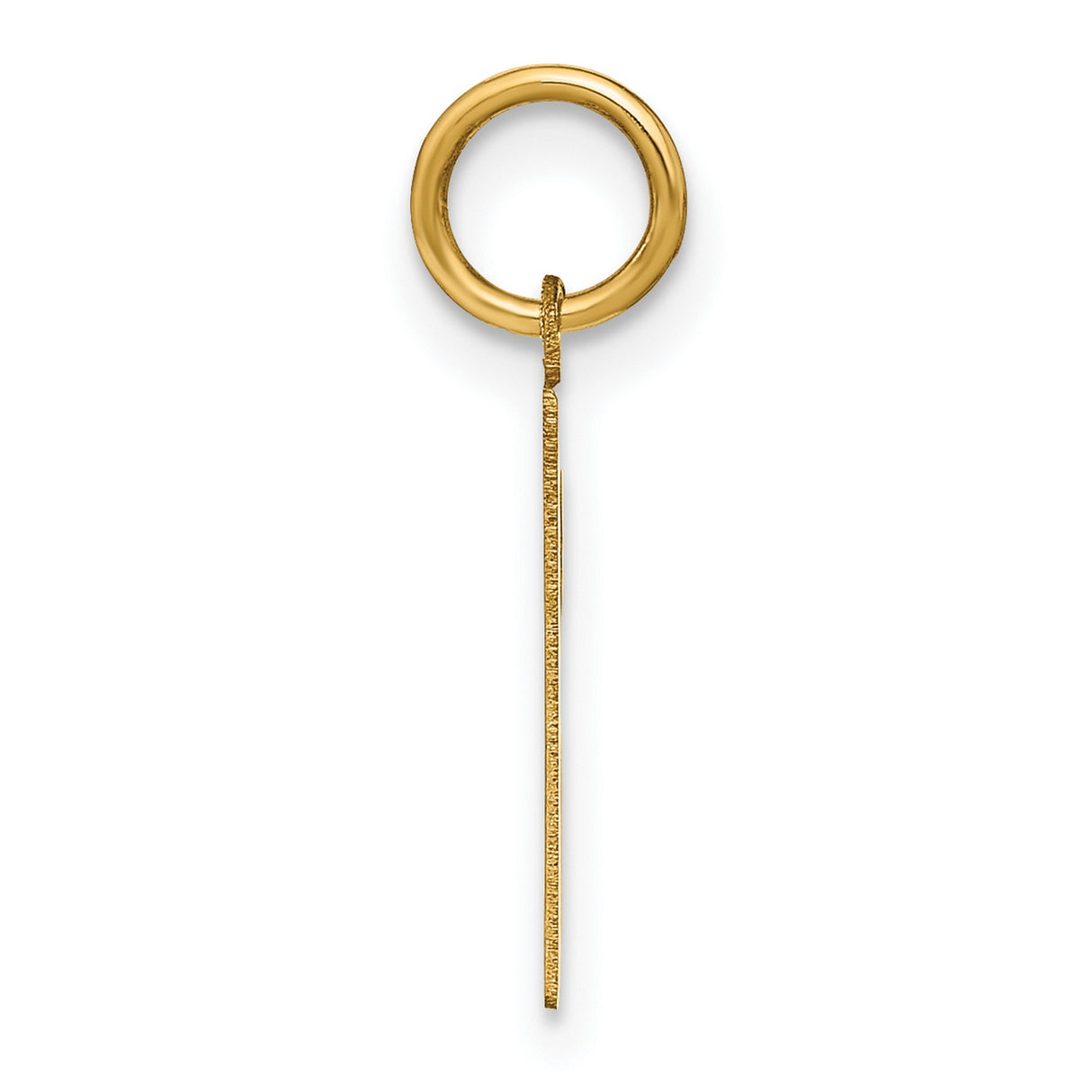 14k Yellow Gold Initial Charm Pendant, Block Letter R Design, Polished Alphabet Jewelry