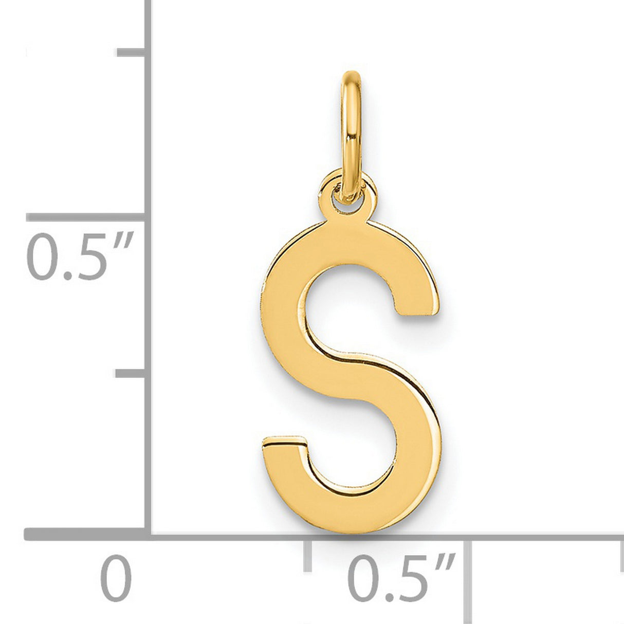 14k Yellow Gold Letter S Pendant Charm, Polished Initial Monogram for Women or Unisex Use