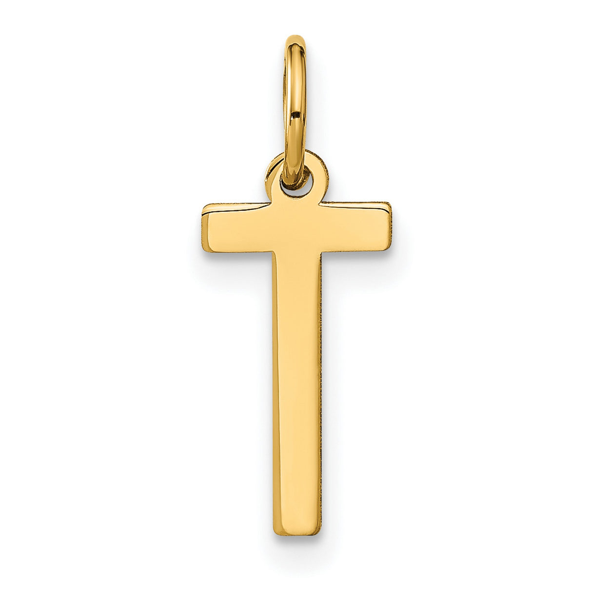 14k Yellow Gold Cross Pendant, Minimalist Christian Symbol, Unisex Catholic Charm