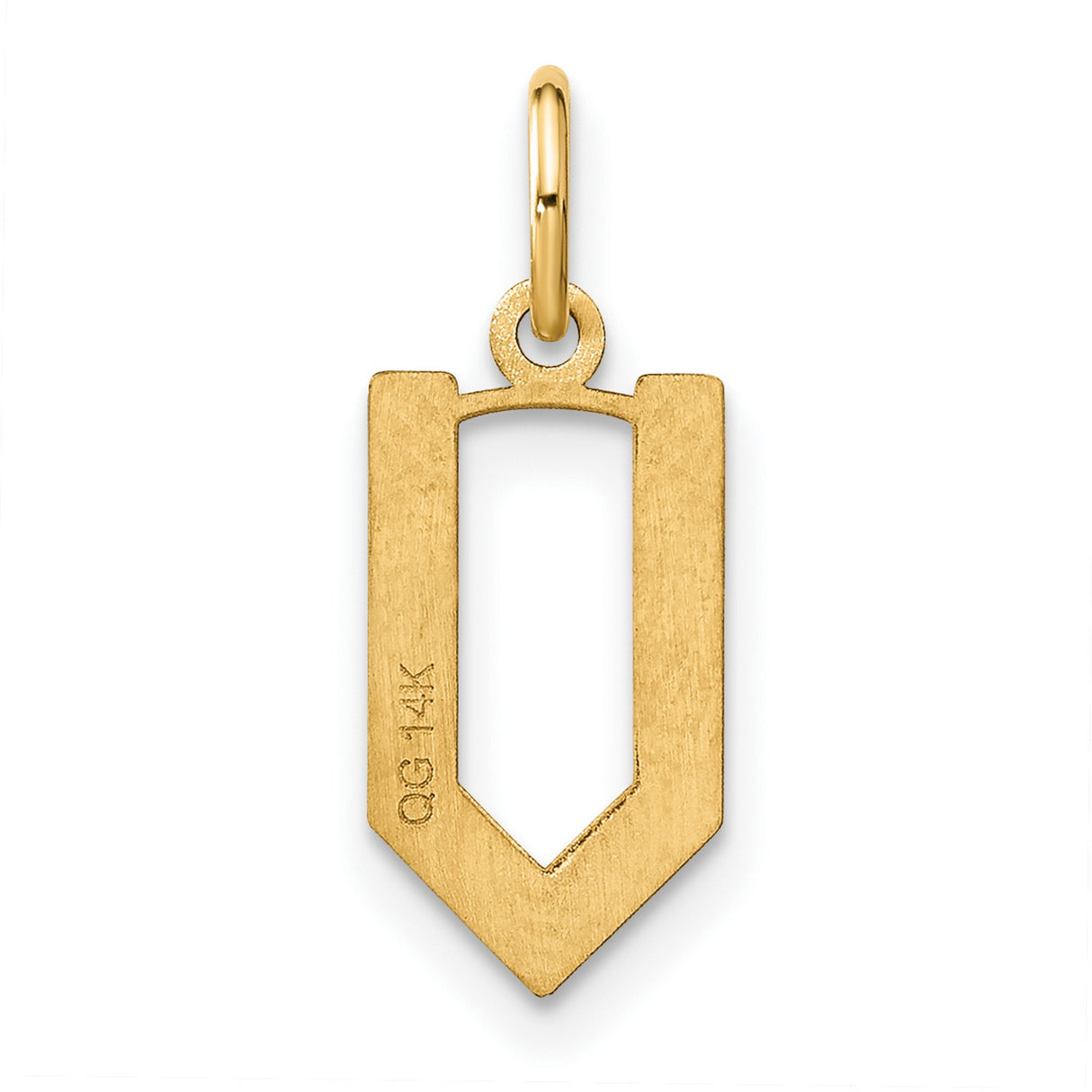 14k Yellow Gold Chevron Pendant with Open Modern Geometric Design for Men or Women