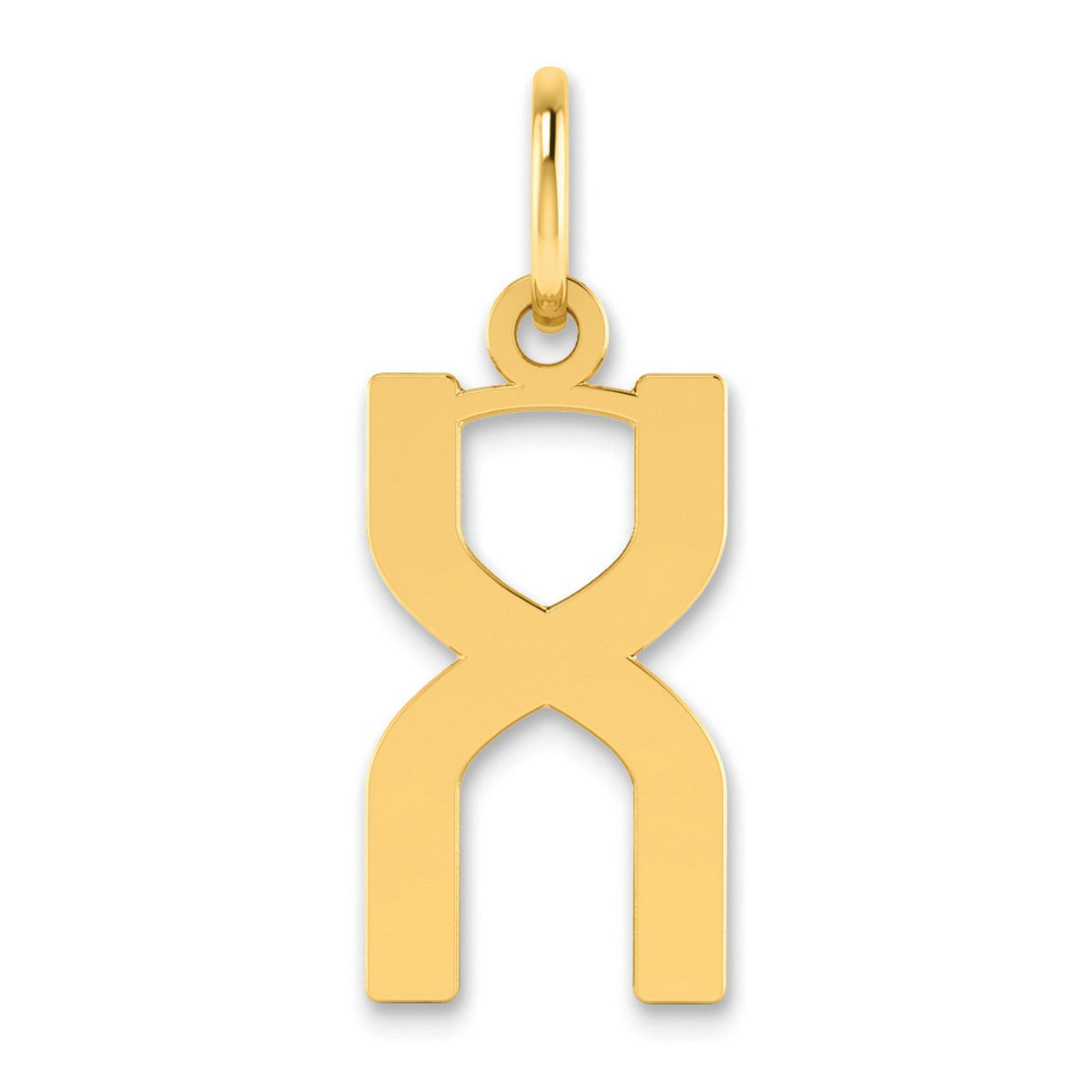 14k Yellow Gold Chi Rho Pendant, Early Christian Symbol Religious Charm for Men or Women