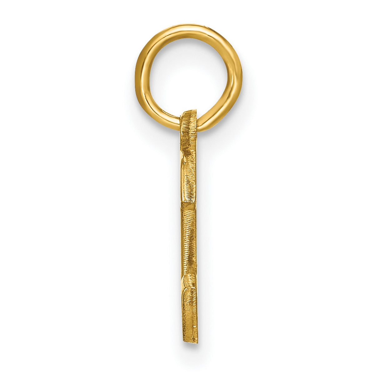 14k Yellow Gold Initial C Pendant Charm, Polished Block Letter Design for Women or Unisex Wear