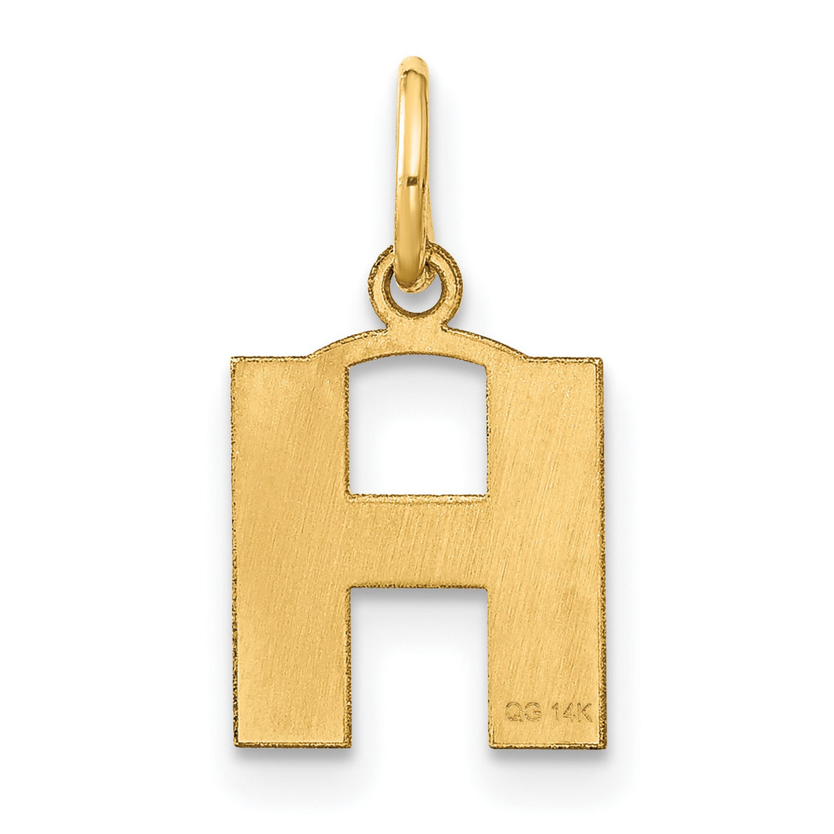 14k Yellow Gold Hebrew Letter Heh Pendant Charm, Jewish Faith Symbol Jewelry for Men or Women