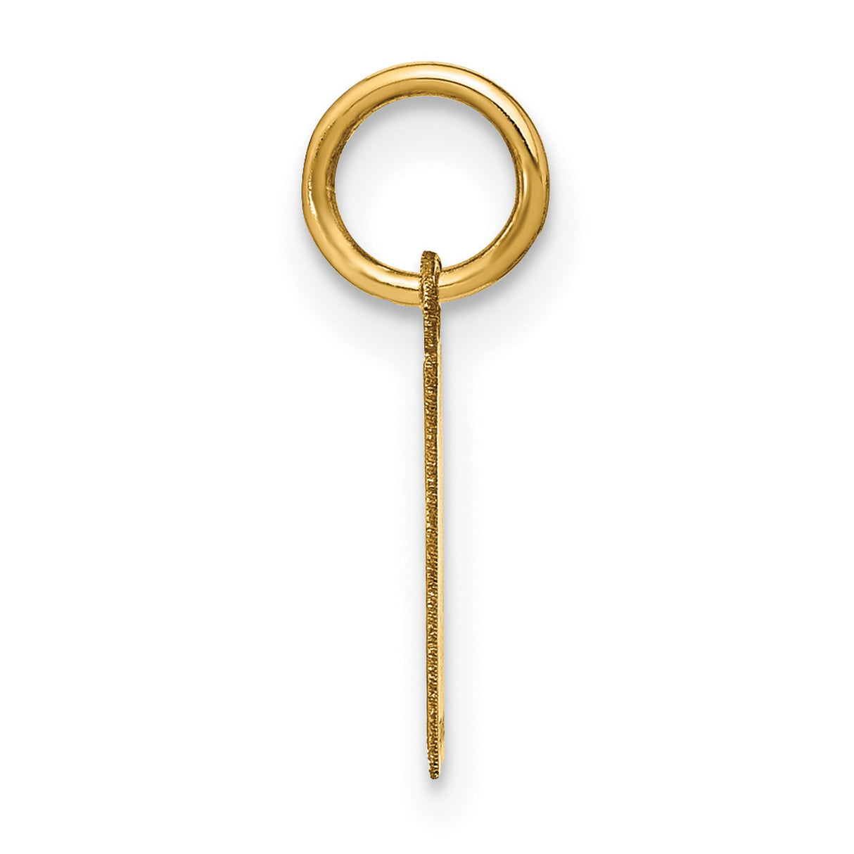 14k Yellow Gold Vertical Bar Pendant, Unisex Polished Rectangle Charm for Engraving, Minimalist Jewelry