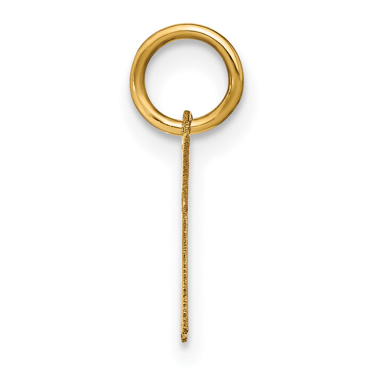 14k Yellow Gold Letter K Pendant Charm, Bold Polished Initial Monogram Jewelry for Women or Unisex