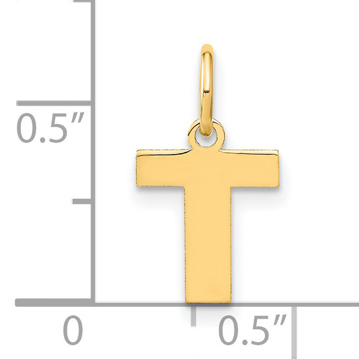 14k Yellow Gold Tau Cross Pendant, Polished Franciscan T Design, Christian Religious Charm