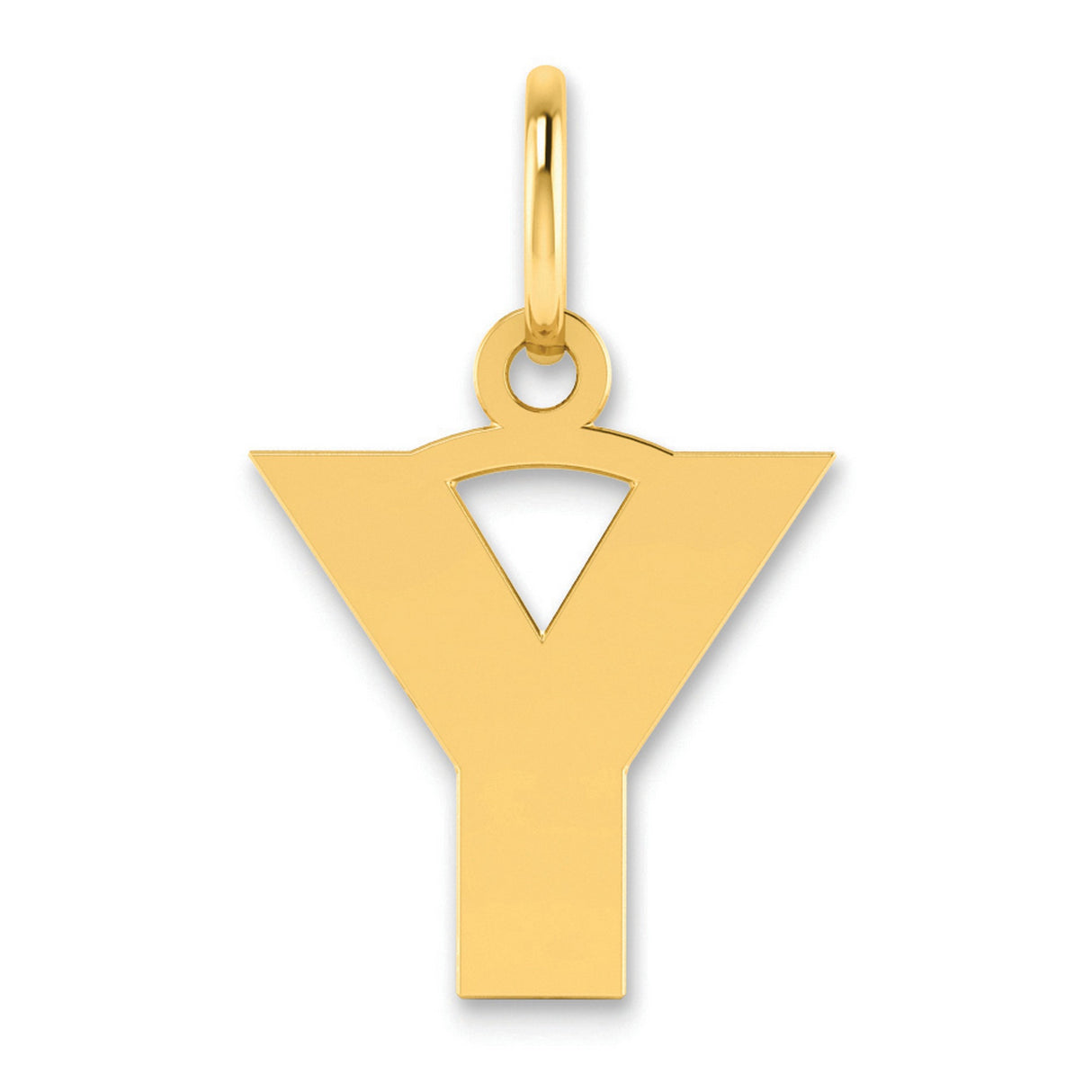 Letter Y Initial Charm Pendant in Real 14k Yellow Gold