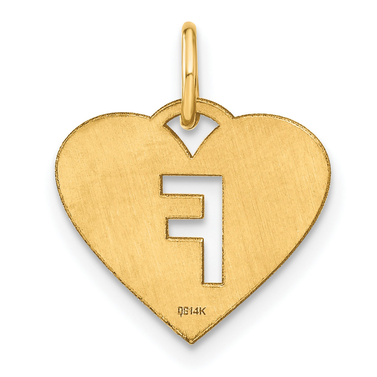 Initial Letter F Initial Charm Pendant in Real 14k Yellow Gold