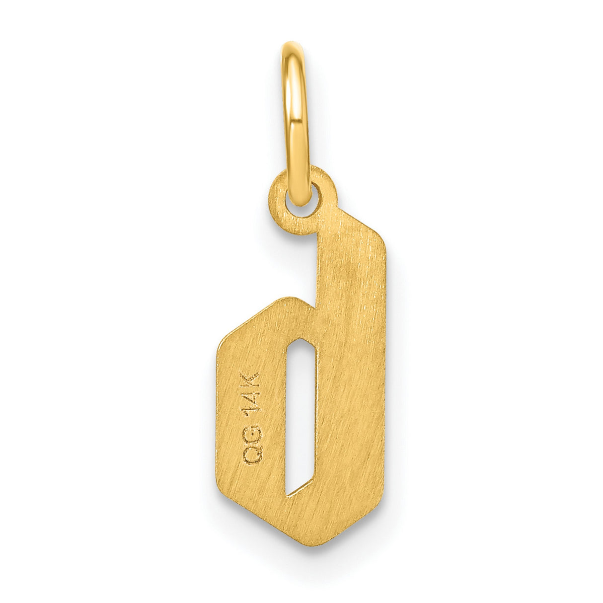 14k Yellow Gold Old English Letter B Pendant, Lowercase Gothic Initial Charm