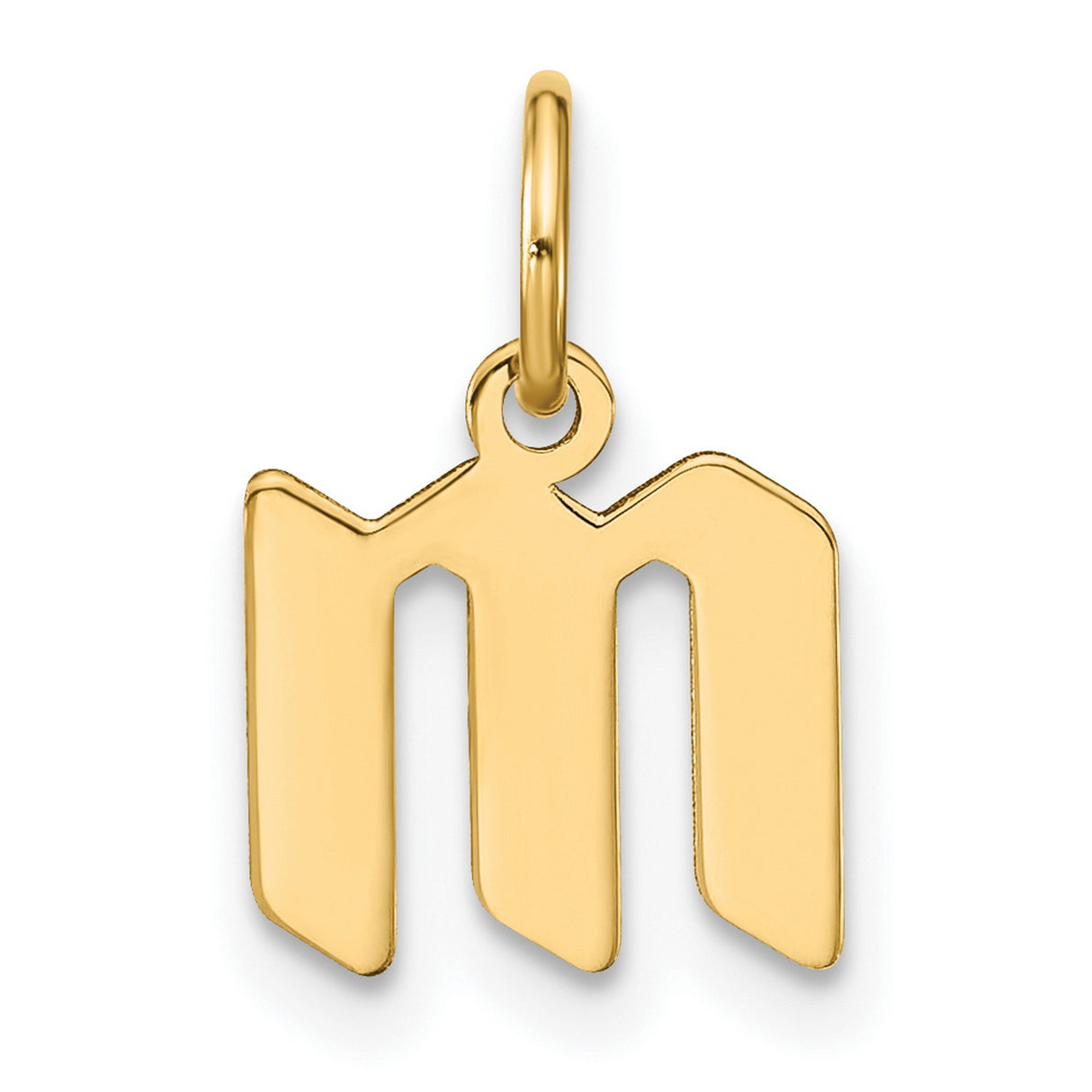 14k Yellow Gold Scorpio Zodiac Pendant with Stylized M Symbol Tail Design
