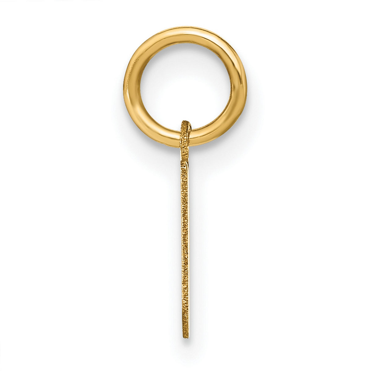 14k Yellow Gold Pendant, Hebrew Letter Nun Charm, Unisex Jewish Faith Jewelry