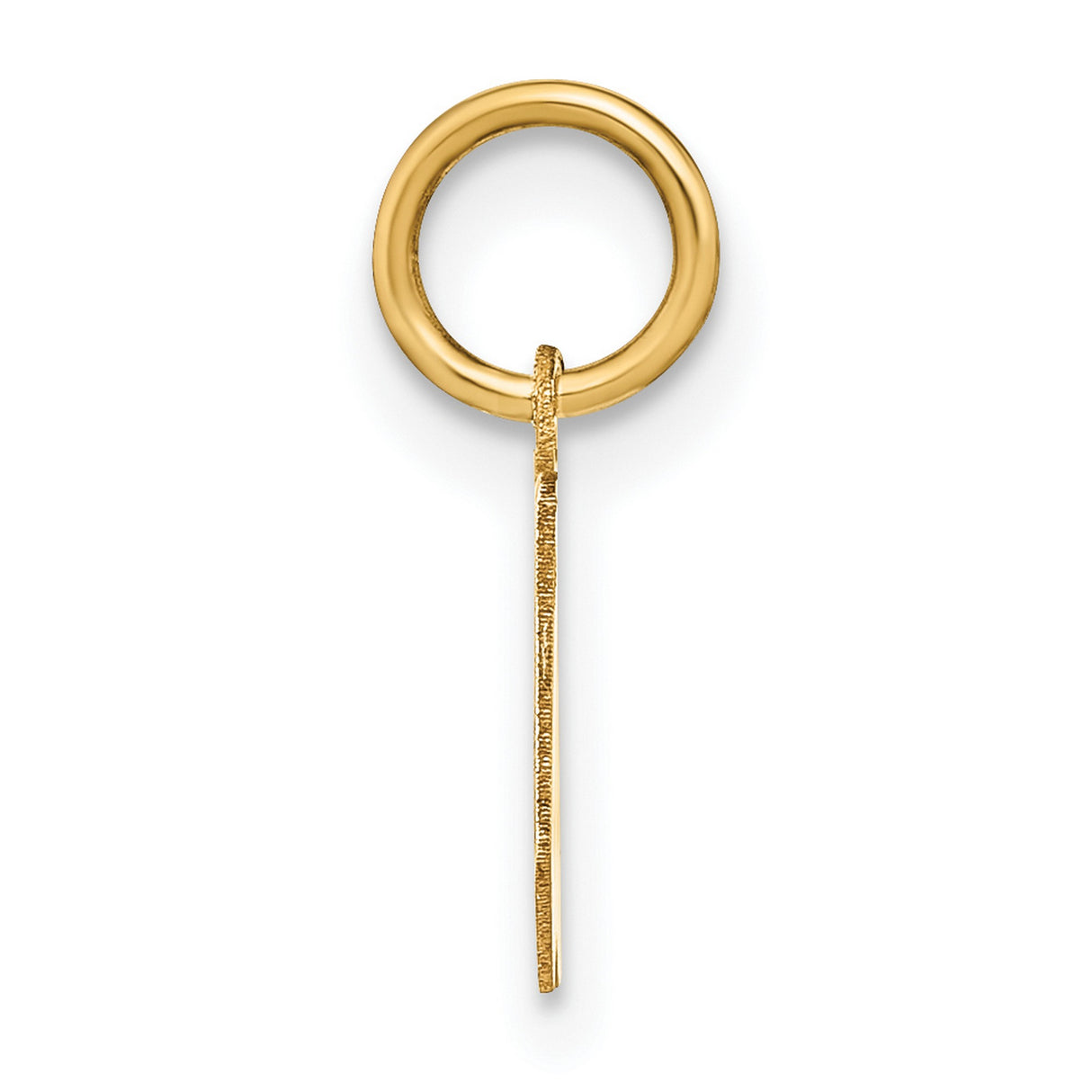 14k Yellow Gold Initial W Pendant Charm, Modern Block Letter Design for Women or Unisex