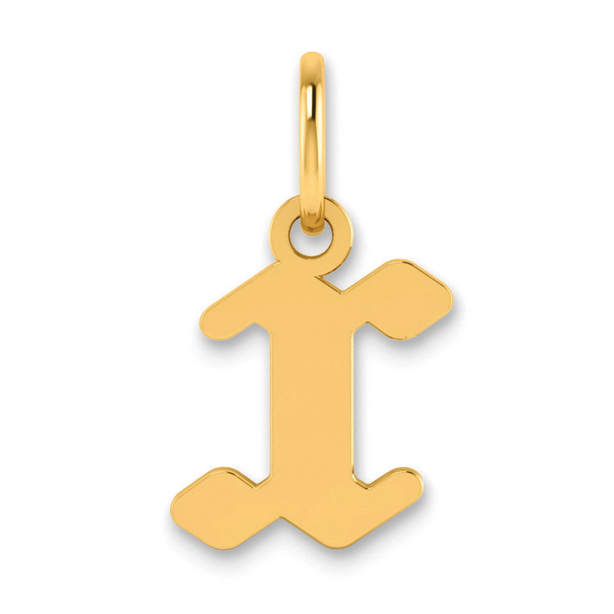 Lowercase Letter X Initial Charm Pendant in Real 14k Yellow Gold