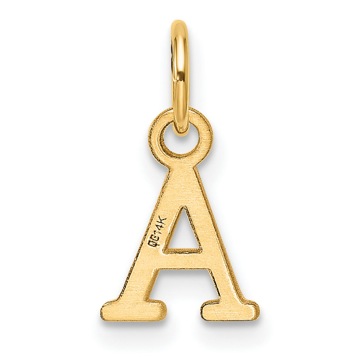 14k Yellow Gold Initial A Pendant, Classic Serif Letter Charm, Unisex Monogram Jewelry