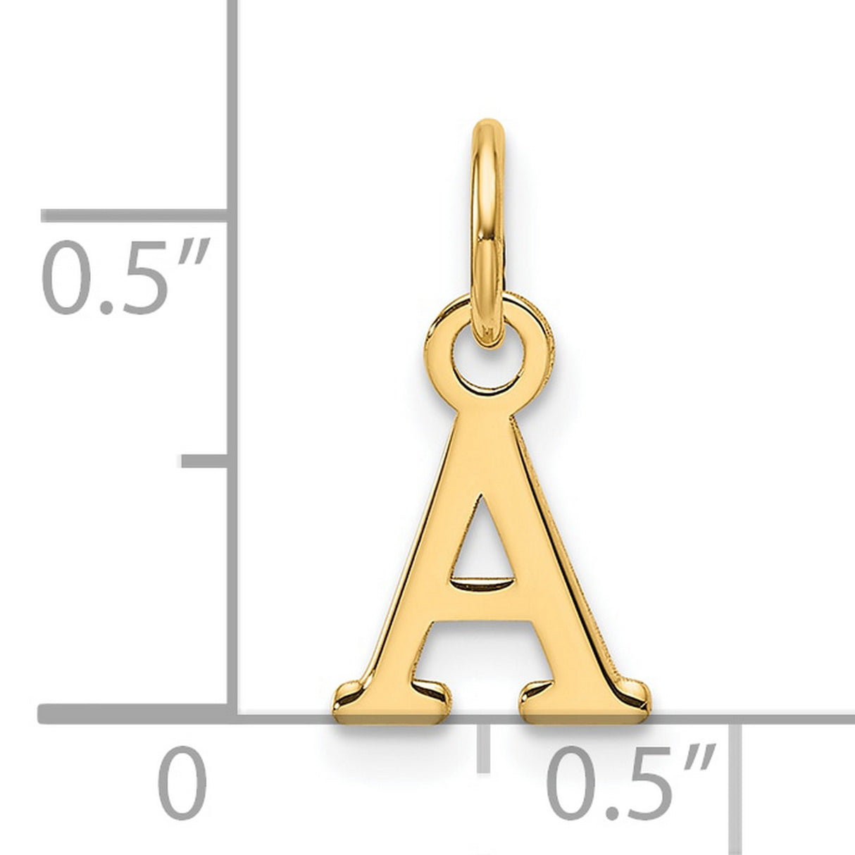 14k Yellow Gold Initial A Pendant, Classic Serif Letter Charm, Unisex Monogram Jewelry
