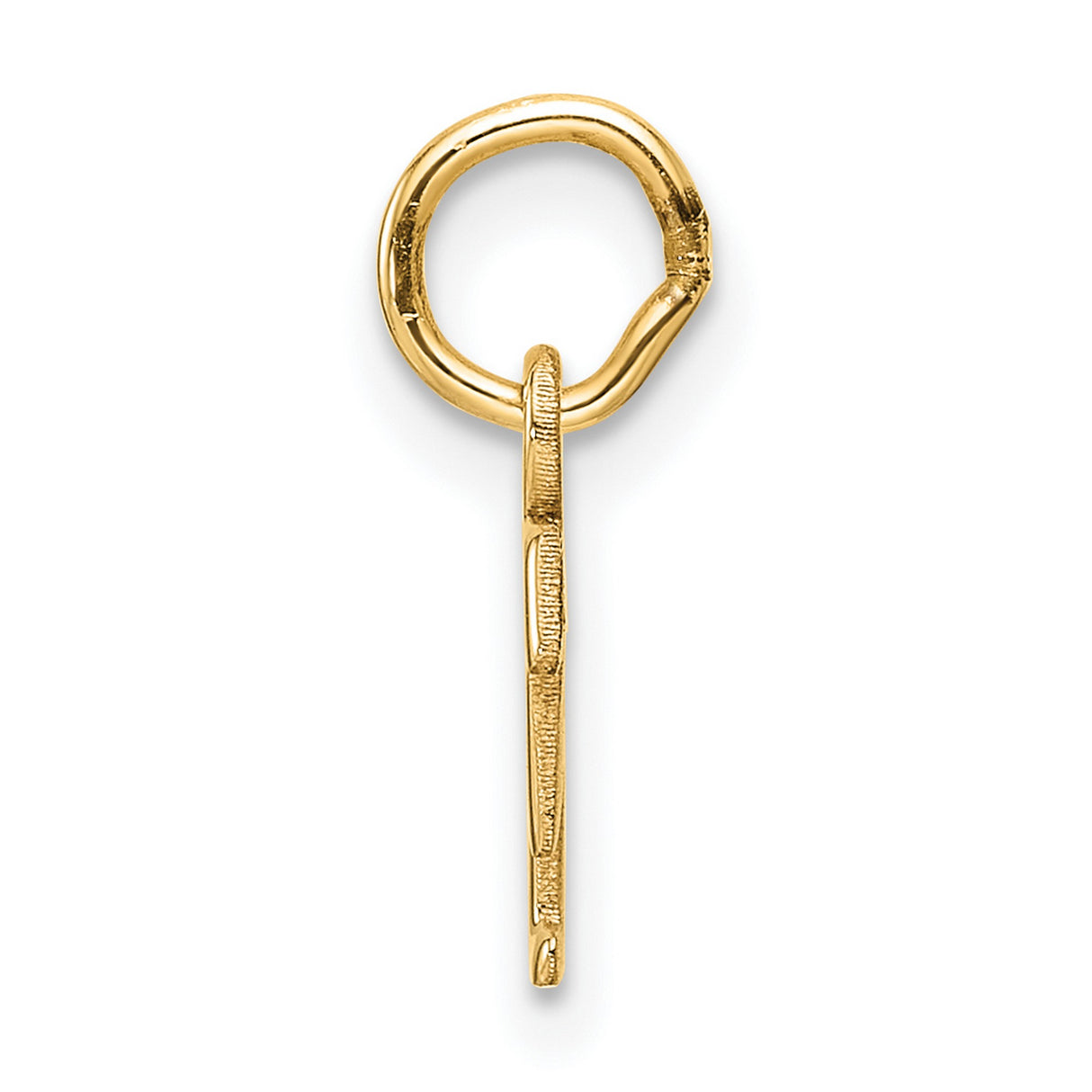 14k Yellow Gold Letter F Pendant Charm, Cutout Alphabet Initial Jewelry for Women or Unisex Wear