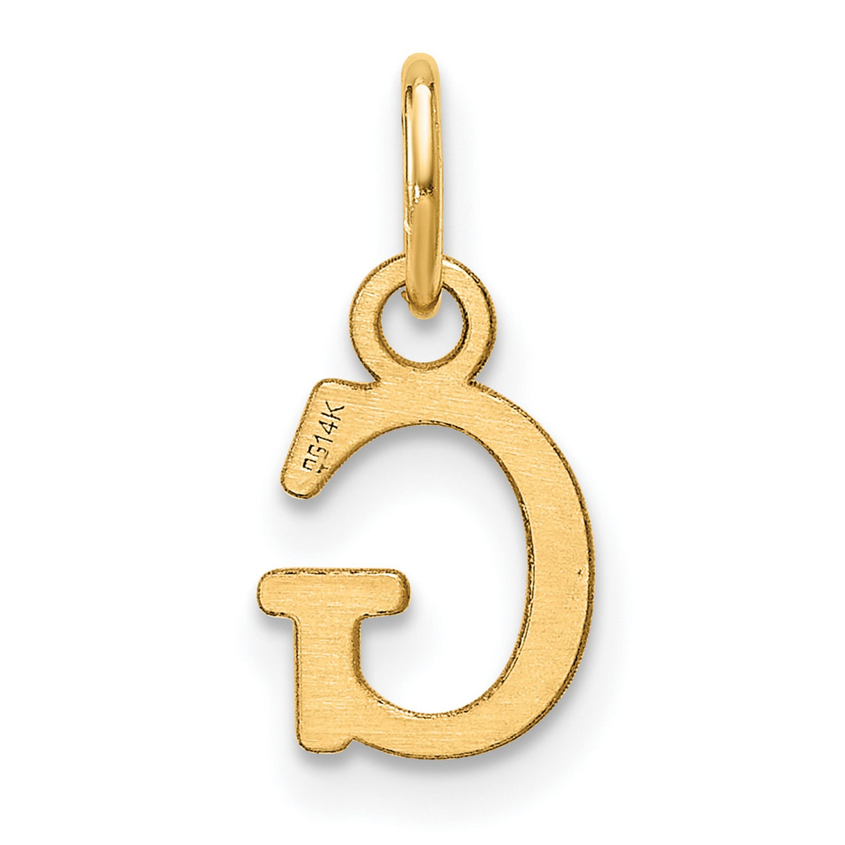 Cutout Letter G Initial Charm Pendant in Real 14k Yellow Gold