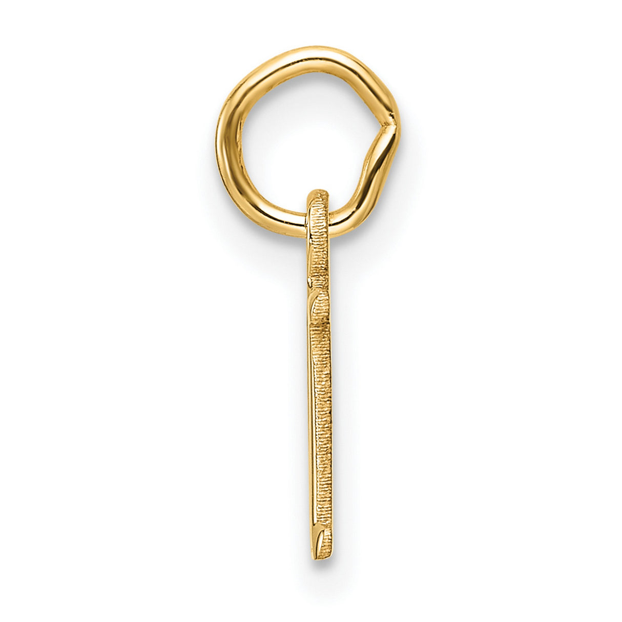 14k Yellow Gold Initial M Pendant Charm, Polished Block Letter Monogram for Women or Unisex