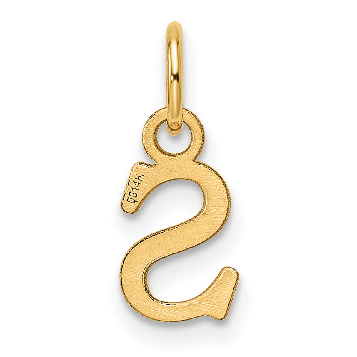 14k Yellow Gold Script Letter S Pendant Charm, Dainty Initial Jewelry for Women or Unisex Wearers