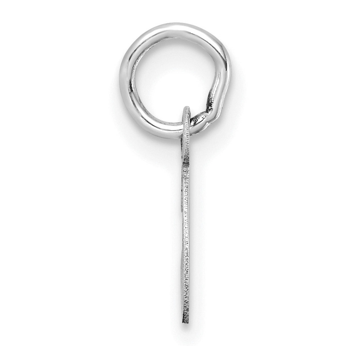 14k White Gold Script Letter C Pendant Charm, Polished Initial Monogram Jewelry