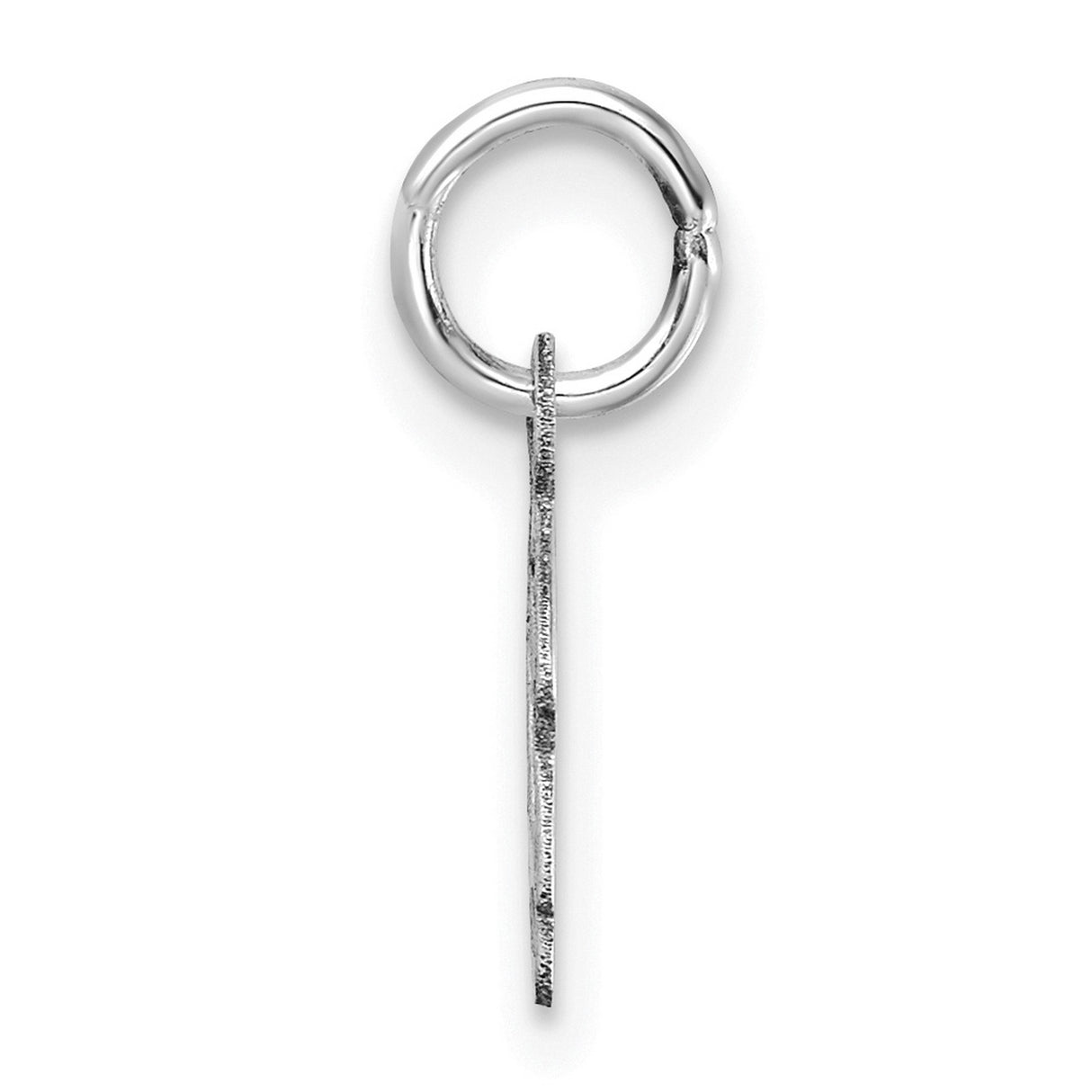 14k White Gold Script Initial D Pendant Charm, Polished Cursive Letter Design for Women