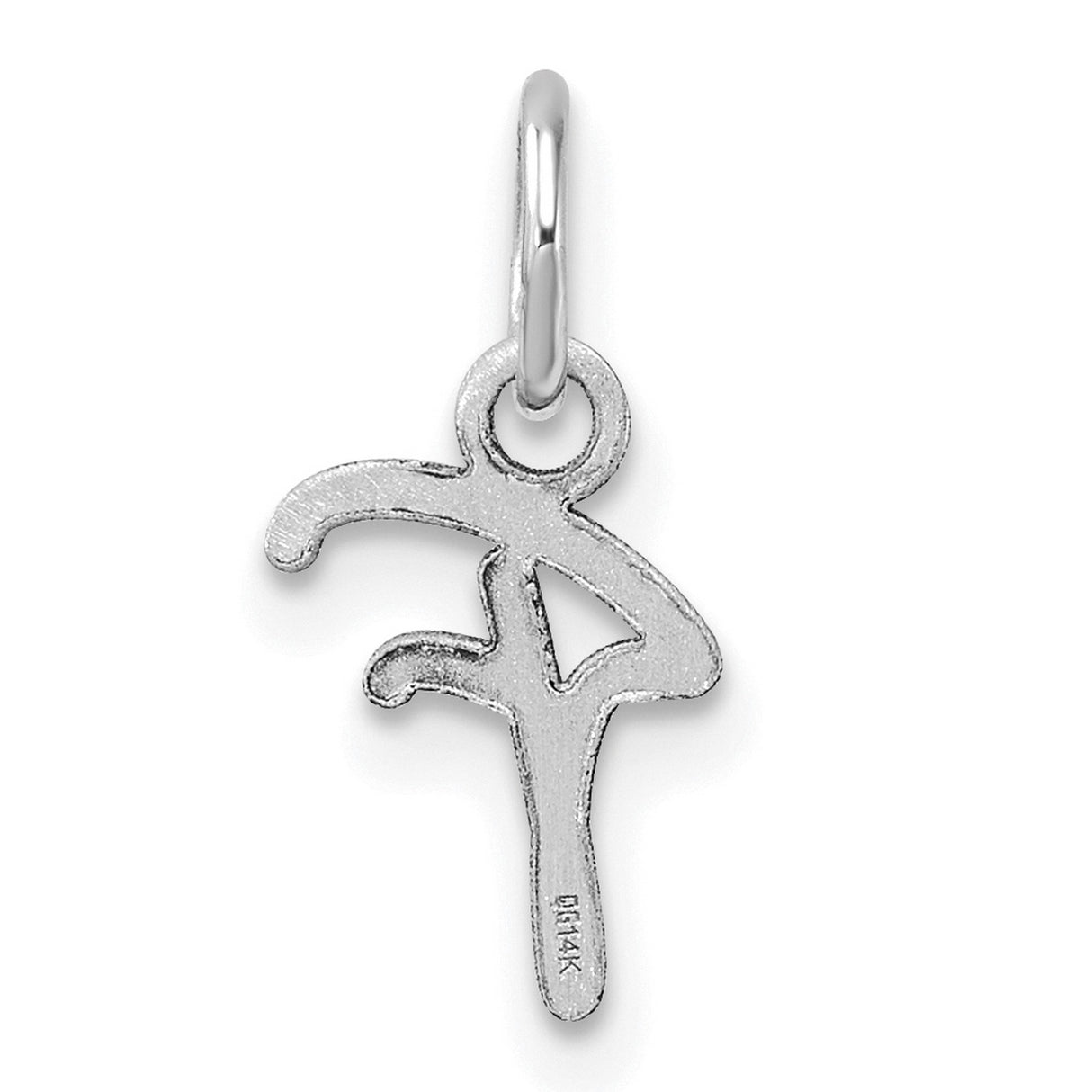 14k White Gold Ballet Dancer Pendant, Elegant Mid Pose Silhouette Jewelry for Women or Girls