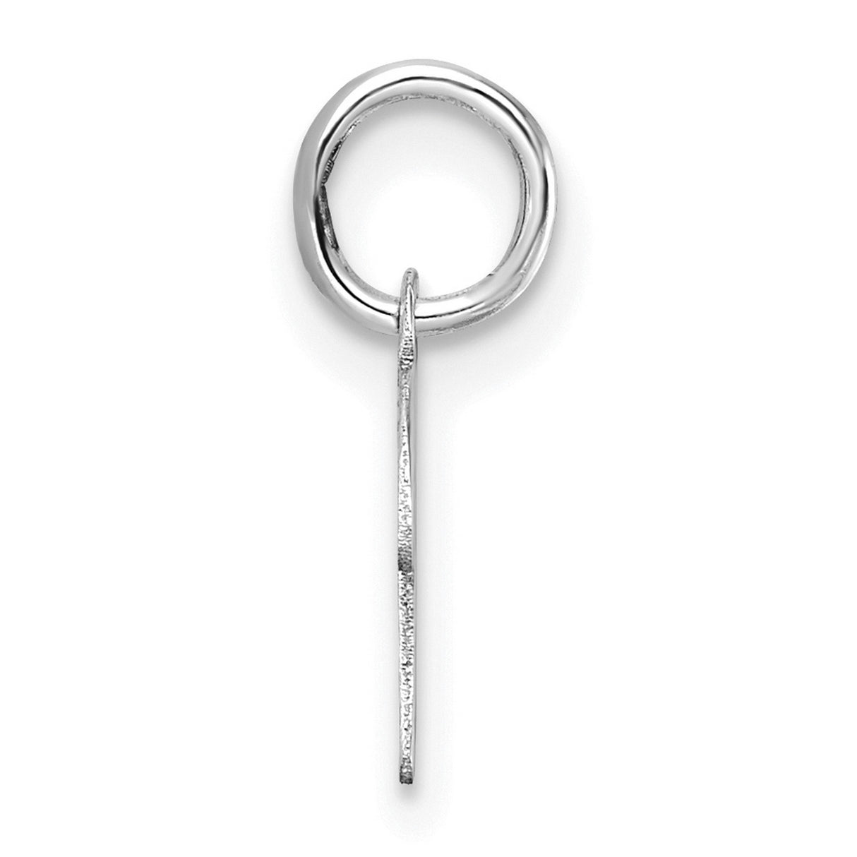 14k White Gold Script Letter K Pendant, Polished Cursive Initial Charm for Women