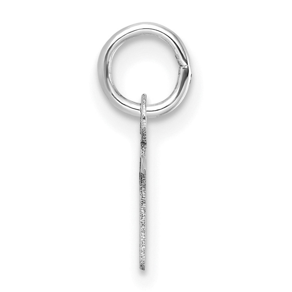 14k White Gold Letter N Pendant Charm, Script Initial Jewelry for Women