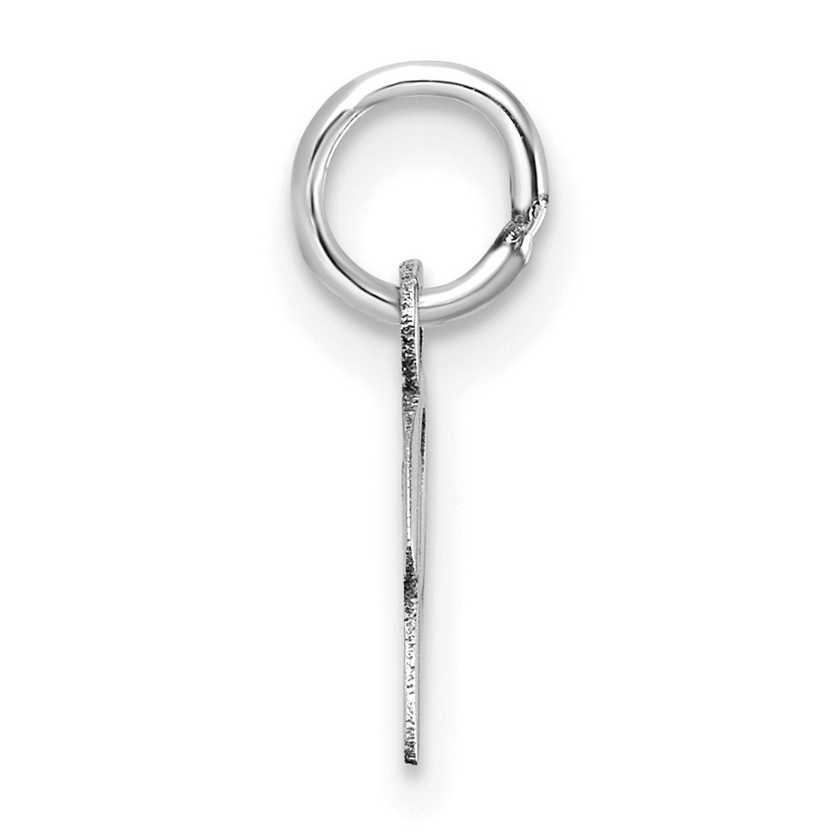 14k White Gold Script Initial D Pendant Charm, Cursive Letter Monogram Jewelry