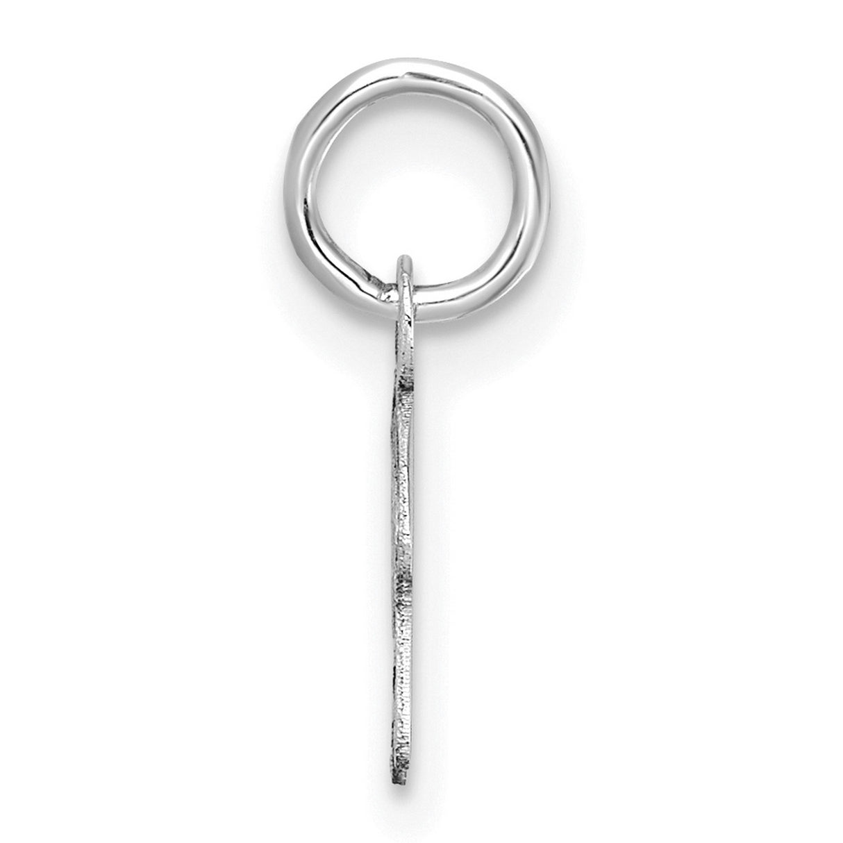 14k White Gold Initial R Pendant Charm in Cursive Script Letter Design