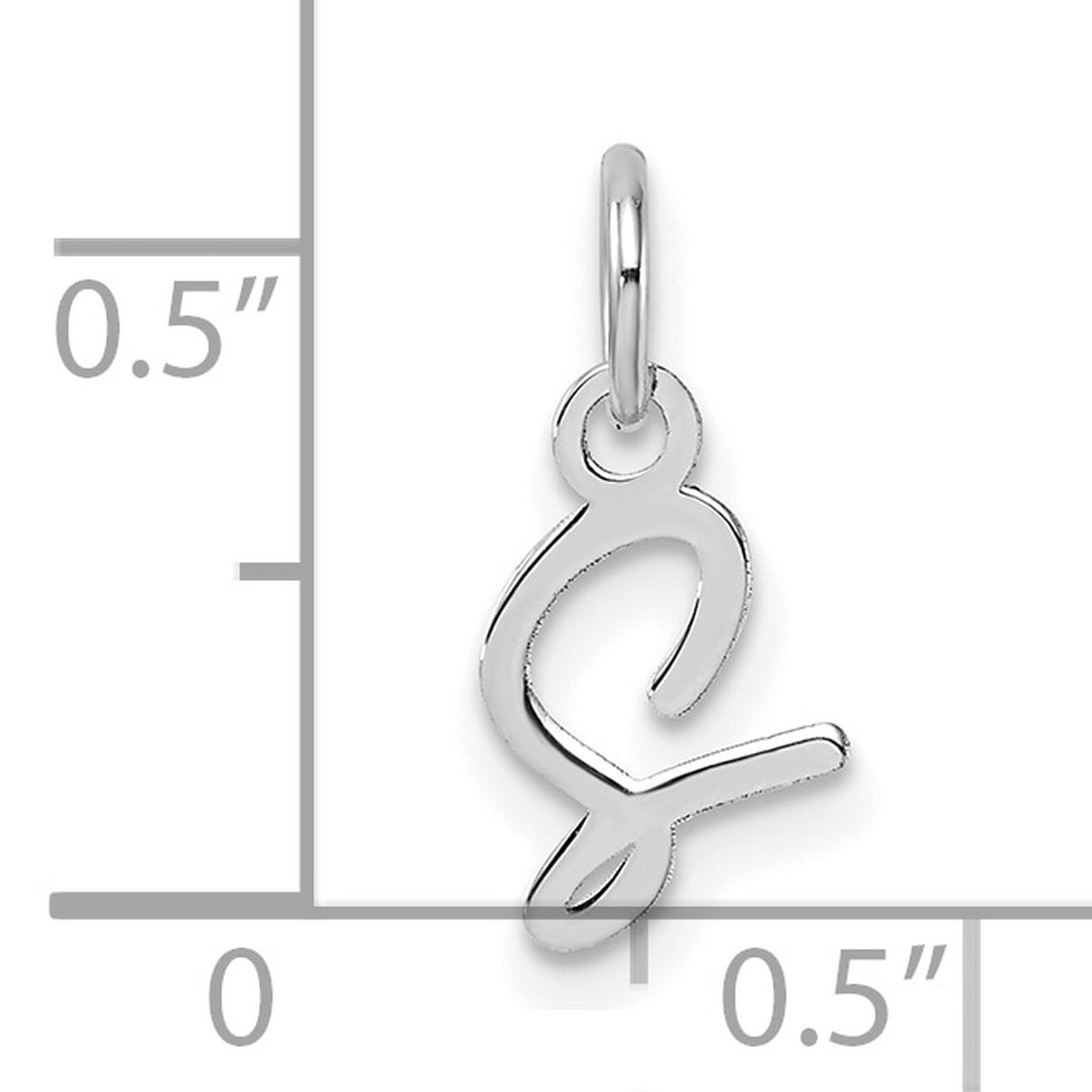 14k White Gold Arabic Letter Pendant with Polished Ayn Design, Unisex Middle Eastern Style Charm