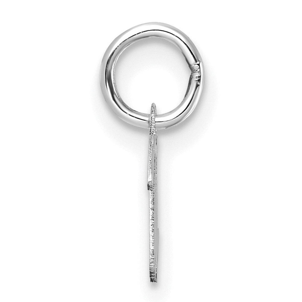 Uppercase Letter U Initial Charm Pendant in Real 14k White Gold