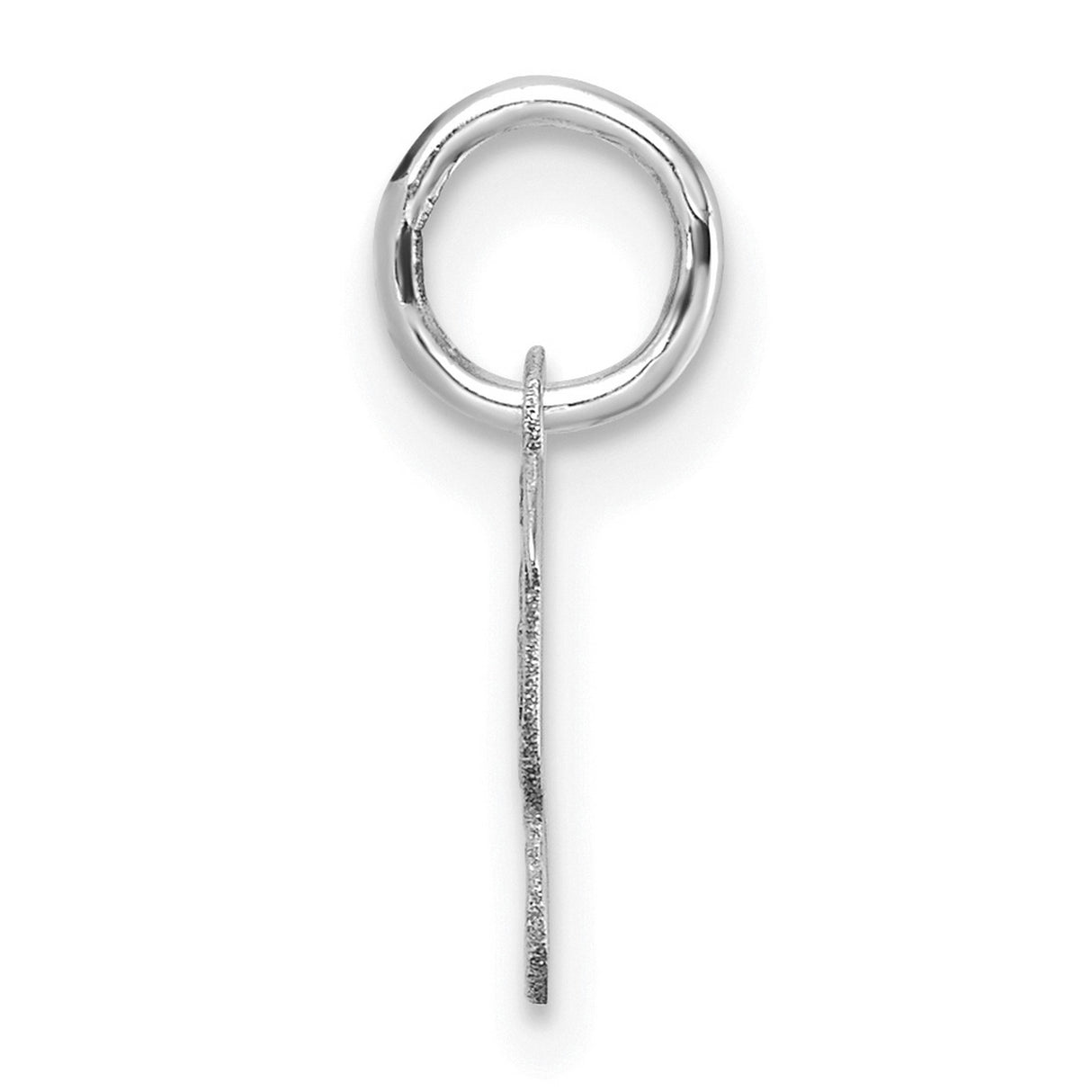 Uppercase Letter Y Initial Charm Pendant in Real 14k White Gold
