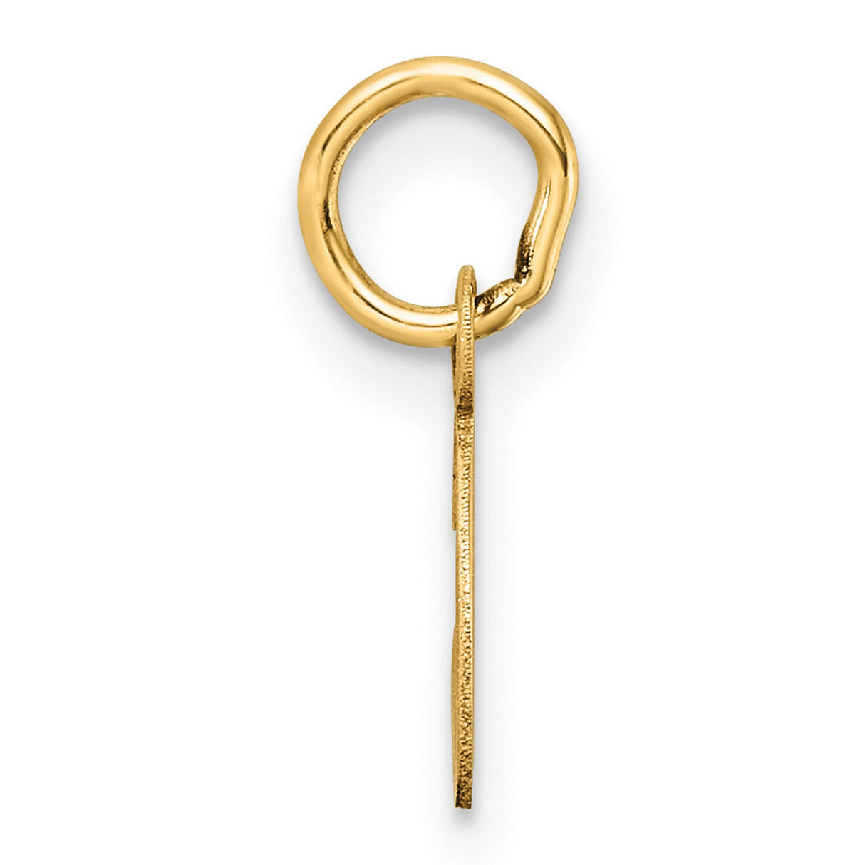 14k Yellow Gold Initial Pendant with Cursive Letter C Charm, Unisex Monogram Jewelry