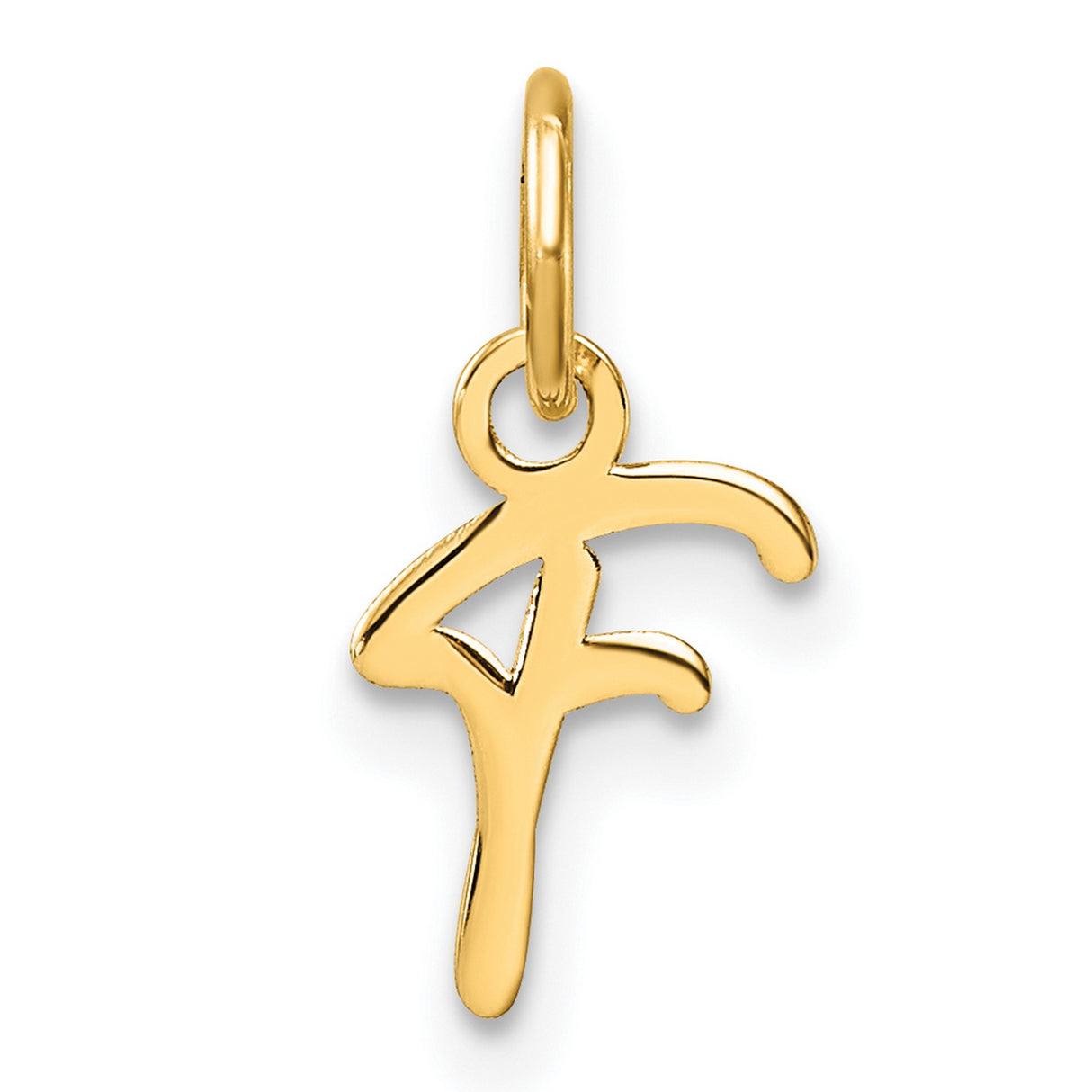 14k Yellow Gold Pendant, Stylized Dancer Silhouette, Martial Arts Inspired Charm