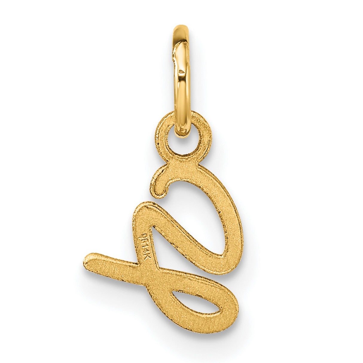 14k Yellow Gold Script Letter G Pendant, Cursive Initial Charm for Women